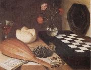 Lubin Baugin Still Life with Chessboard oil on canvas
